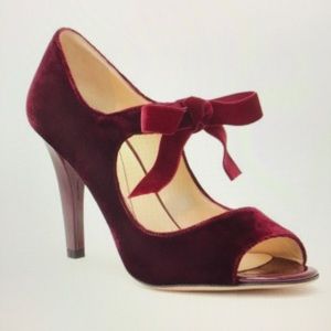 Kate Spade burgundy velvet shoes